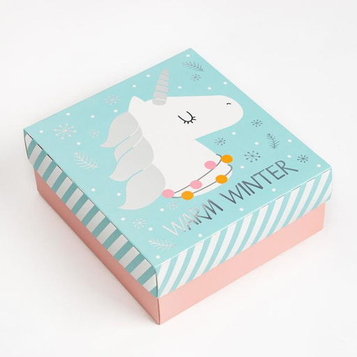 Новогодний подарочный набор термос и носки 3 пары KAFTAN Единорог, размер 36-39 фото 7