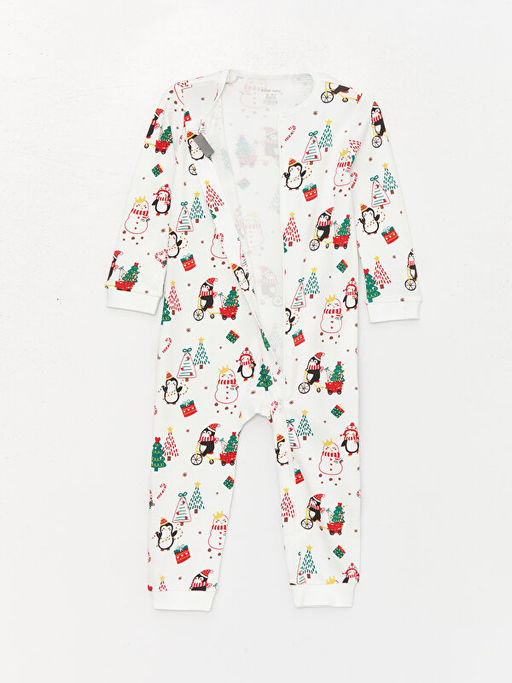 Bisiklet Yaka Uzun Kollu Desenli K?z Bebek Tulum - Waikiki фото 2