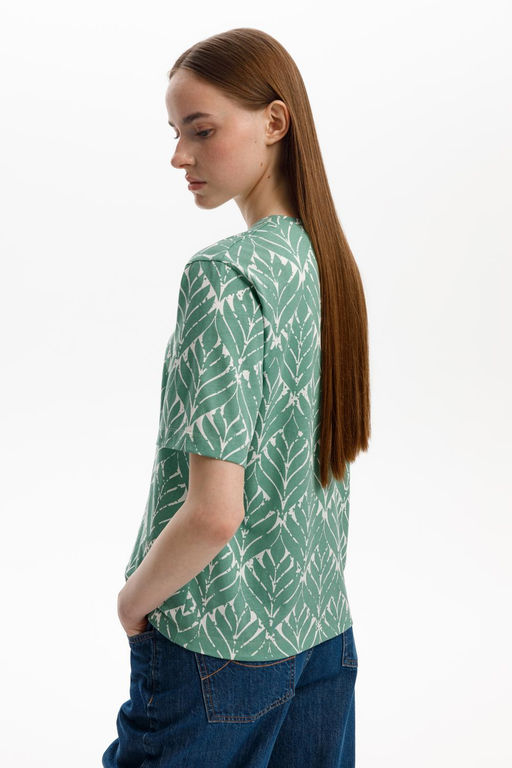 ЕВТ 3315/малахитовый зеленый,орнамент фуфайка жен