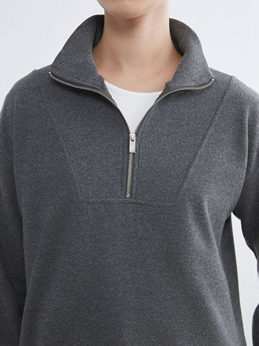 Dik Yaka Kad?n Sweatshirt Tunik