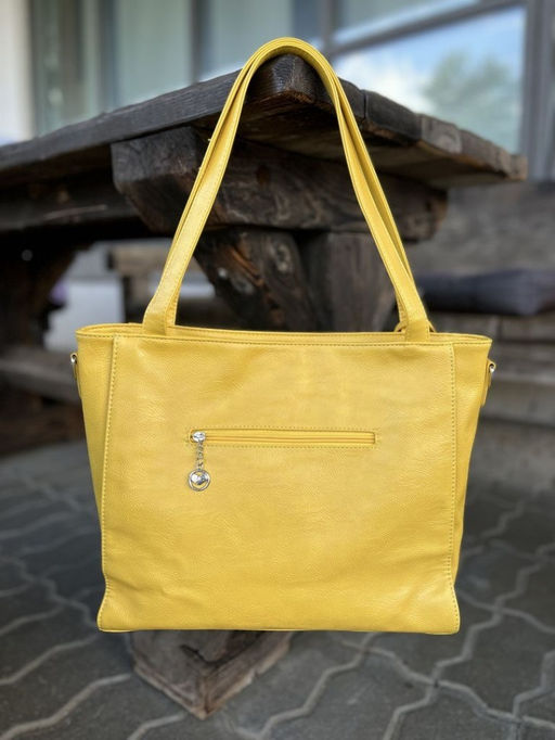 Женская сумка шоппер из эко кожи 006 Желтый - Kenguluna фото 3