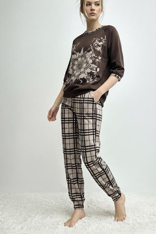 Женский домашний костюм с брюками и кофтой 22 В