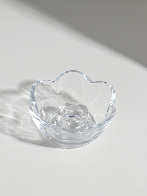 Цена за 2 шт. Подсвечник стекло на 1 свечу "Цветок" прозрачный d=2 см 9х9х4 см