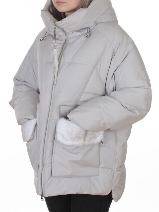 YR-869 LT. GRAY Куртка зимняя женская (150 гр. холлофайбер)