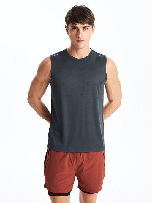 Bisiklet Yaka Erkek Kolsuz Ti??rt