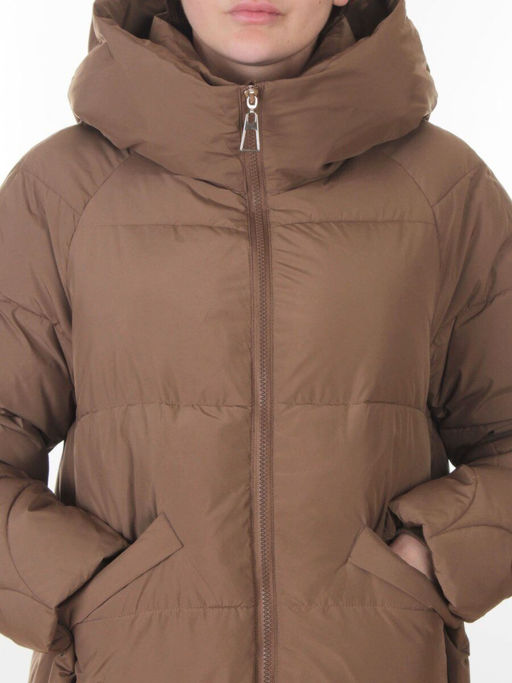 018 BROWN Пальто зимнее женское (200 гр. холлофайбер)