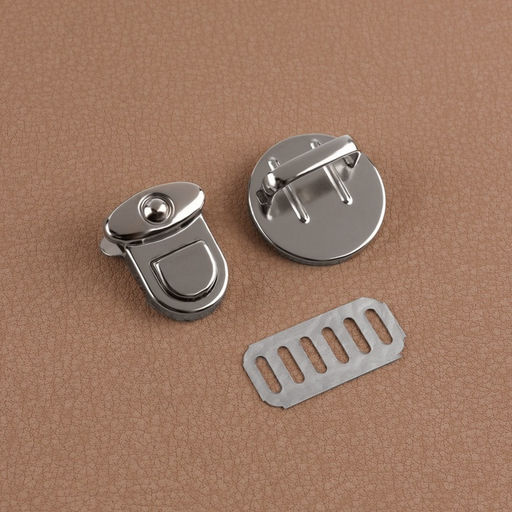 Цена за 5 шт. Застёжка для сумки, 2.5×2.5 см, цвет серебряный