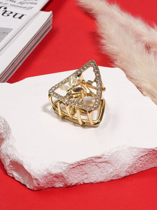 Крабик для волос «Флоранс», уголок, 3.5 см, золото