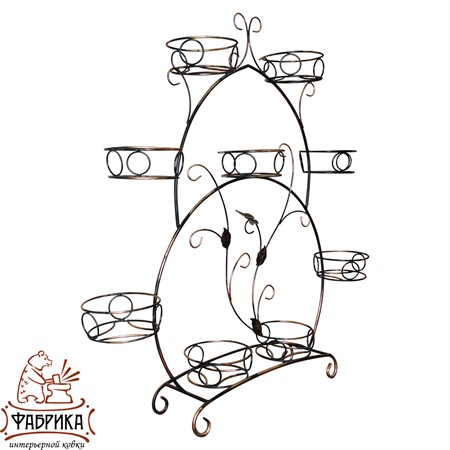 Подставка для цветов на подоконник 14-909-BG на 9 цветов - Фабрика интерьерной ковки фото 2