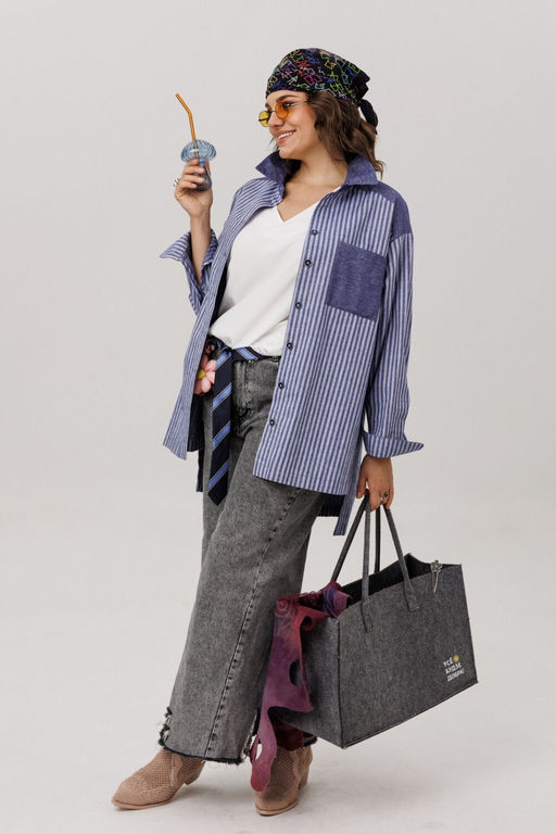 Рубашка ANELLI 1800 предгрозовая синь фото 6