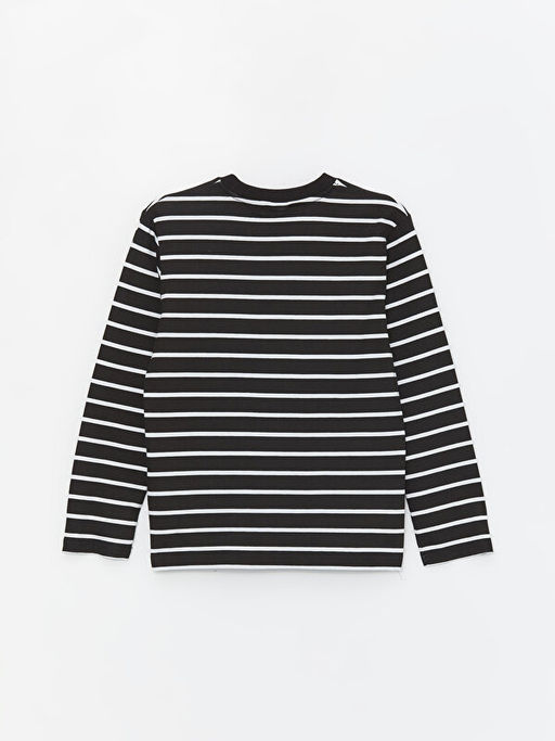 Bisiklet Yaka ?izgili Uzun Kollu Erkek ?ocuk Ti??rt