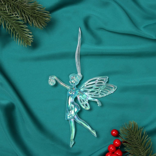 Цена за 2 шт. Ёлочная игрушка Зимнее волшебство. Фея с шариком, 1211.5 см, голубой перелив фото 4