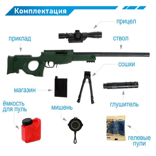 Снайперская винтовка AWM, стреляет гелевыми пулями - Woow toys фото 4