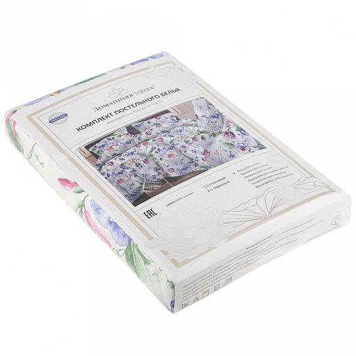 Постельное белье, комплект 2-х спальный "Летний сад" 4 предмета: пододеяльник 175х215см, евро-простыня 220х240см, 2 наволочки 70х70см с клапаном-запахом, бязь 121г/м2, хлопок 100%, упаковка "классическая" ПВХ 32х41см, "Домашняя мода" (Россия)
