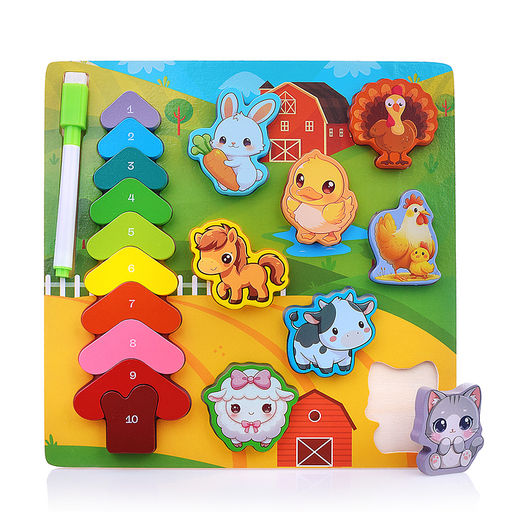 Пазл-вкладыш "Веселые животные"