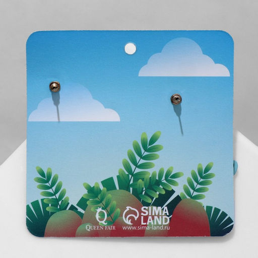 Серьги ассорти Динозавр SMILE, цветные в золоте - Queen fair фото 4