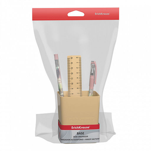 Цена за 1 шт. Набор настольный пластиковый ErichKrause® Base, Powder, бежевый  фото 2