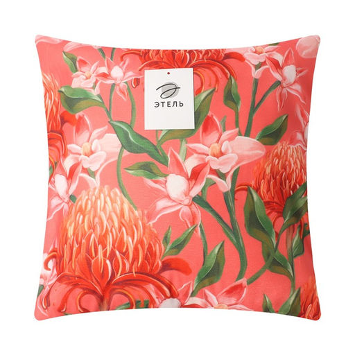Наволочка декоративная ЭтельЦветы 40х40 см, полиэстер, велюр  фото 5