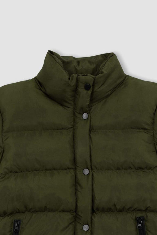 Водоотталкивающая ветрозащитная укороченная куртка-пуховик DeFactoFit стандартного кроя  фото 7