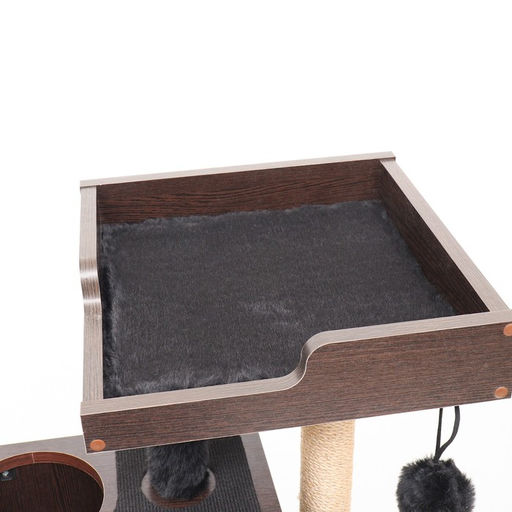 Комплекс для кошек с когтеточкой, с домиком, 58 х 54 х 87см, ЛДСП, цвет венге - Пижон фото 11