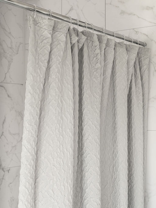 Шторка для ванной 200x200 светло-серый полиэстер - Denastia фото 5