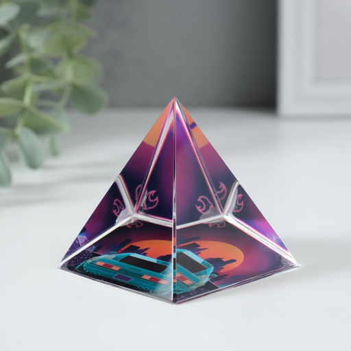 Фигурка стекло пирамида «Вид на город», 6×6×6 см