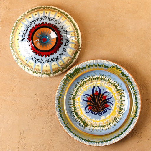 Блинница узбекская Риштанская керамика, d=26.5 см, разноцветная