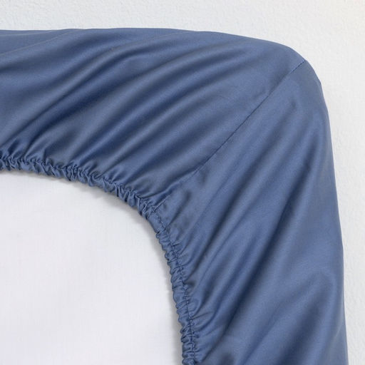 Простыня на резинке Blue lake 160х200х25 см, 100% хлопок, мако-сатин, 114г/м2 - Этель фото 3