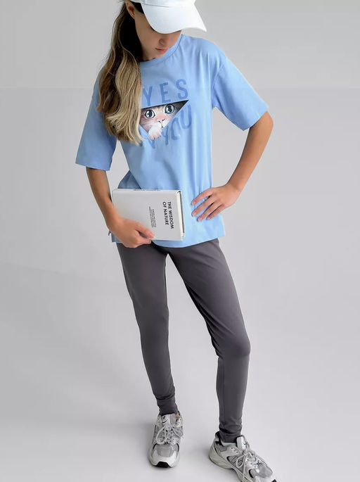 CRB wear/CWJG 63713-43-390 Футболка для девочки,голубой/Ex.Cherubino  фото 6