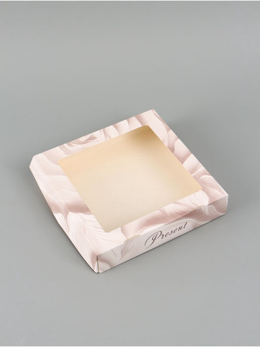 Цена за 5 шт. Коробка подарочная складная «Подарок», 20×20×4 см, с окном