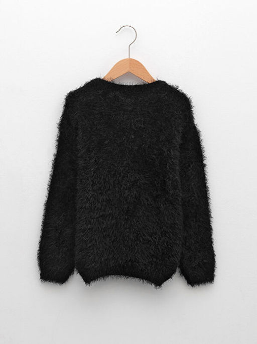 Bisiklet Yaka Pul ??lemeli Uzun Kollu K?z ?ocuk Triko Kazak - Waikiki фото 2