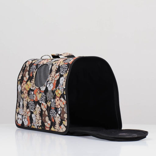 Сумка-переноска каркасная Кошки, размер L, 53 х 21 х 29 см - Пижон фото 4