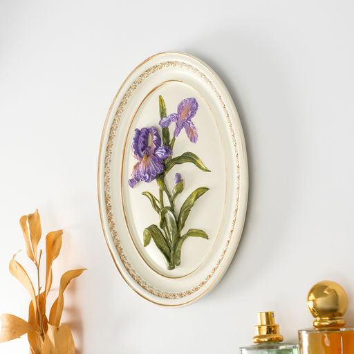 Панно настенное полистоун «Ирисы», 18×2×23 см