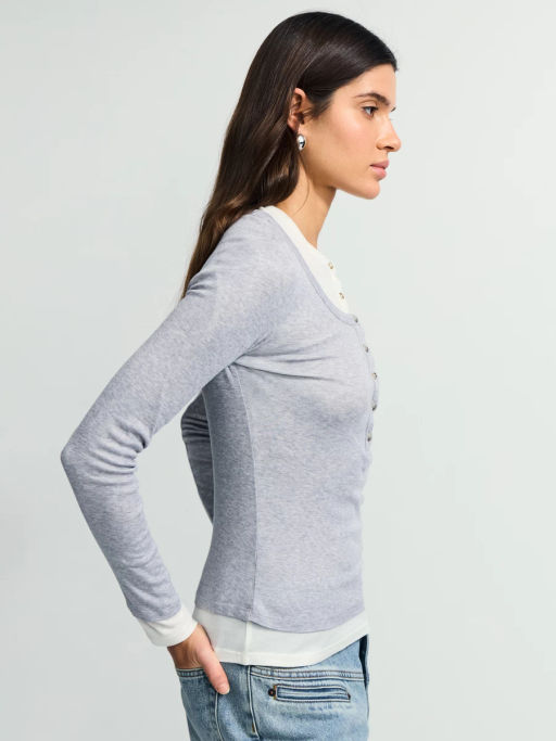 Облегающий лонгслив с двумя слоями / Zarina  фото 8