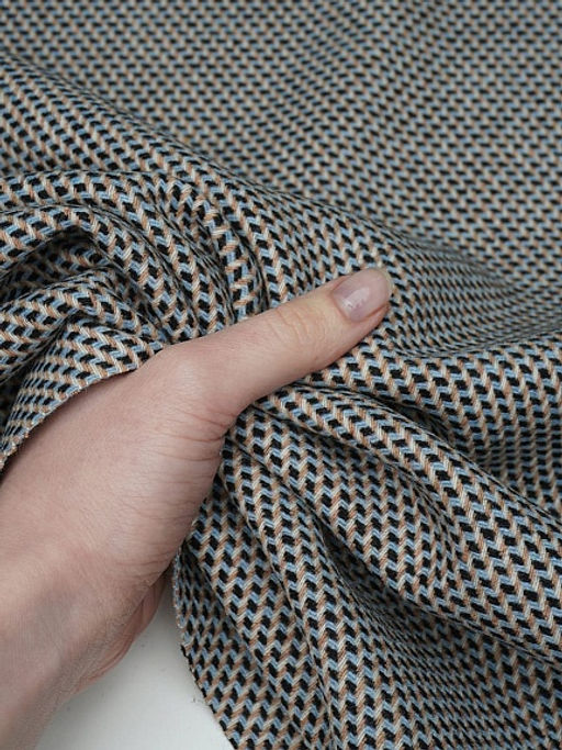 Шерсть пальтово-костюмная Твид цв.Серый/черный/песочный, ш.1.5м, шерсть-50%, п/э-50%, 380гр/м.кв - Купава фото 11