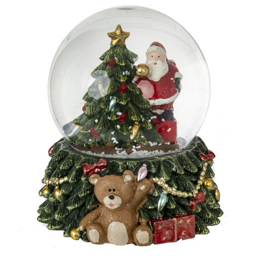 Фигурка декор в стекл шаре "Дед Мороз" (подсвет, 3хLR44), D 6.5 см, L7,5 W7,5 H8,5 см