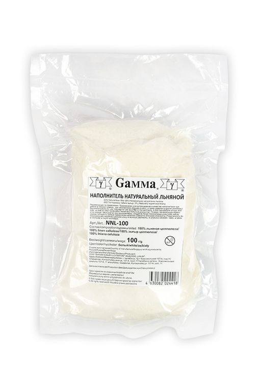 Gamma Наполнитель натуральный льняной NNL-100 100% льняная целлюлоза 100 г 4 г белый