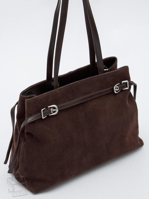 Сумка женская кожаная 8021-1S coffee Velina Fabbiano-Safenta