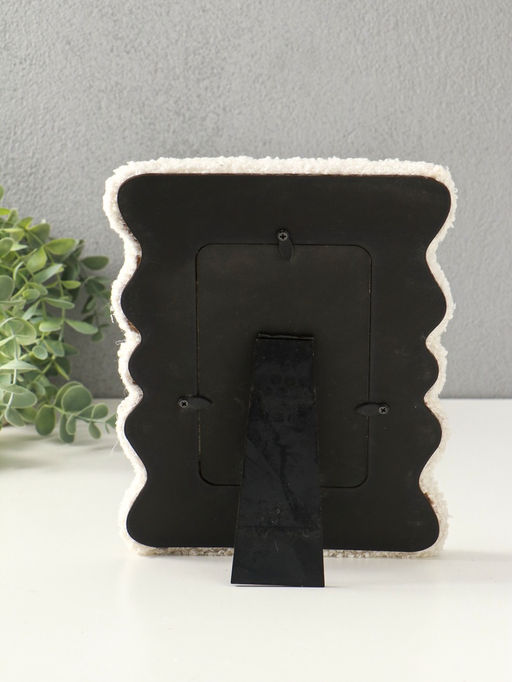 Фоторамка МДФ, иск. мех 9х14 см "Плюш" белая 22,5х18х2 см