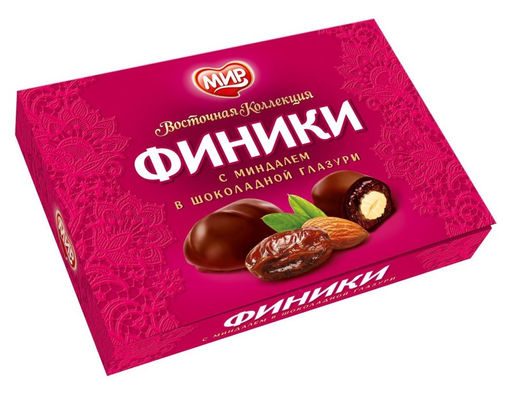 КФ МИР Финики с миндалем в шоколадной глазури 160г