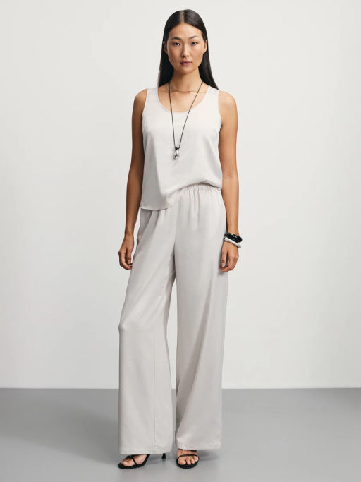 Широкие атласные брюки / Zarina  фото 5