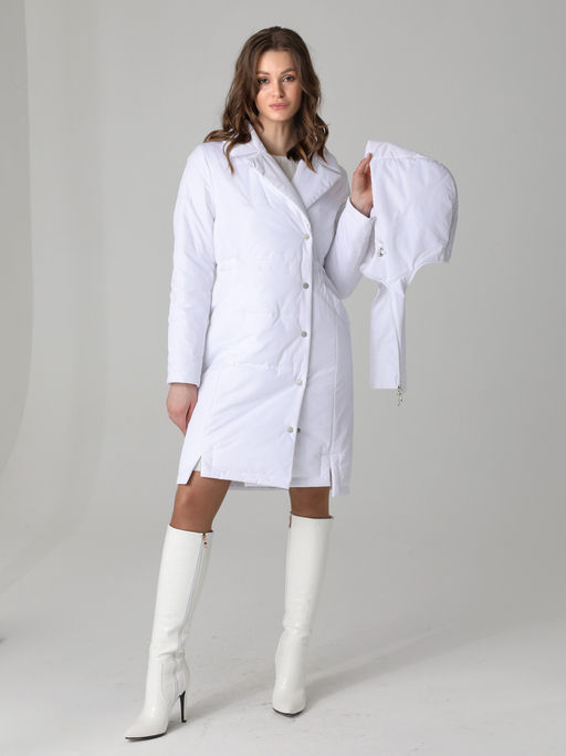 24328 Полупальто дем. белый - Dizzyway фото 5