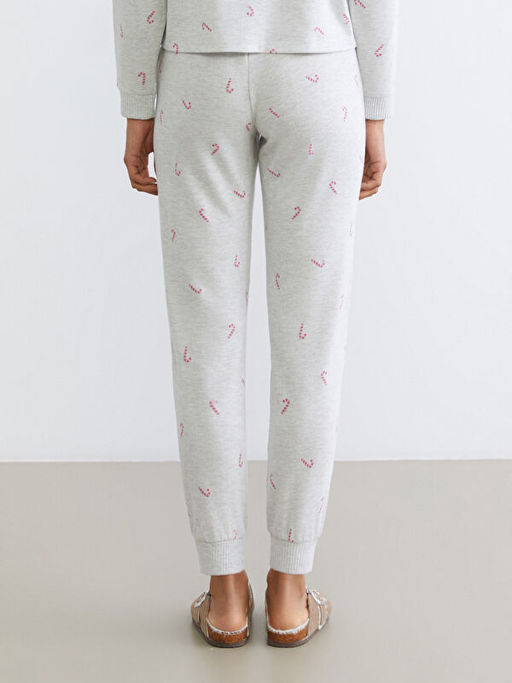 Beli Lastikli Bask?l? Kad?n Jogger Pijama Alt?