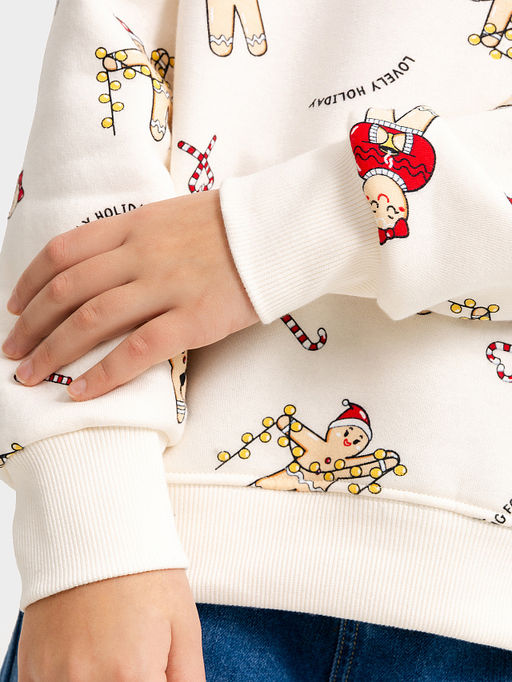 Джемпер для девочек молочный с печеньем - Mark formelle фото 7