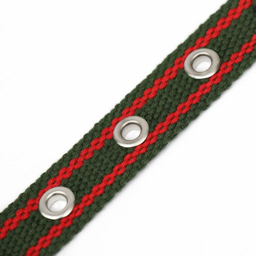 Ошейник брезентовый безразмерный однослойный, 52 х 2 см, хаки/красный - Пижон фото 6