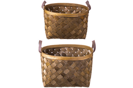 Набор 2 корзин 1 корзинка 35*28*22 см, 1 корзинка 30,5*24,5*20 см, коричневый