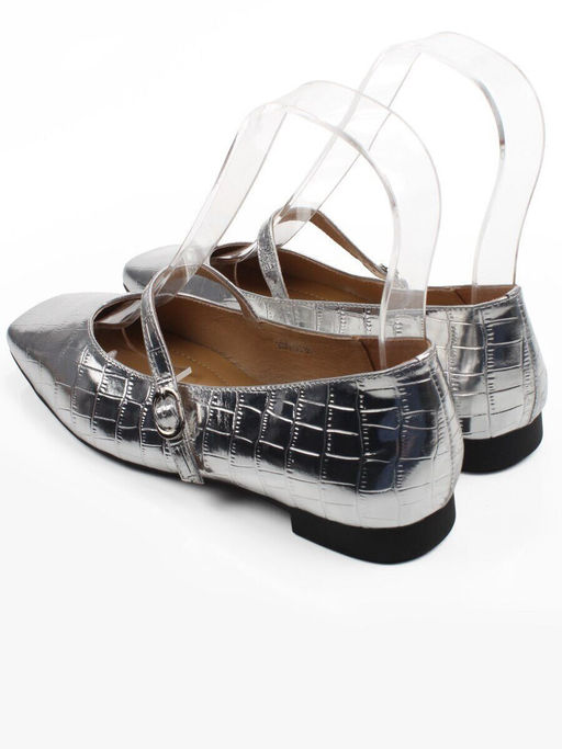 06-2009-5C GREY/SILVER Туфли женские (натуральная кожа)