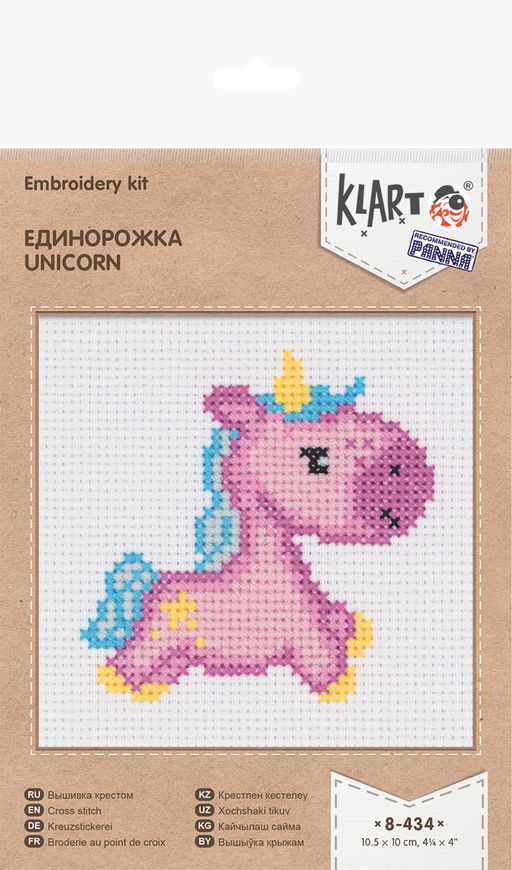 Klart набор для вышивания 8-434 Единорожка 10.5 х 10 см