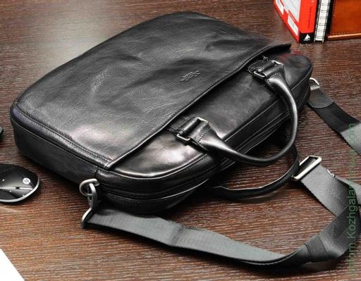 Мужская кожаная сумка-портфель Dierhoff ДМ 52512/3 Блек