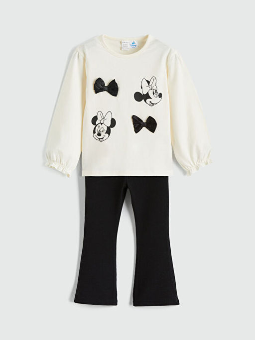 Minnie Mouse Bask?l? K?z Bebek Bluz ve Tayt